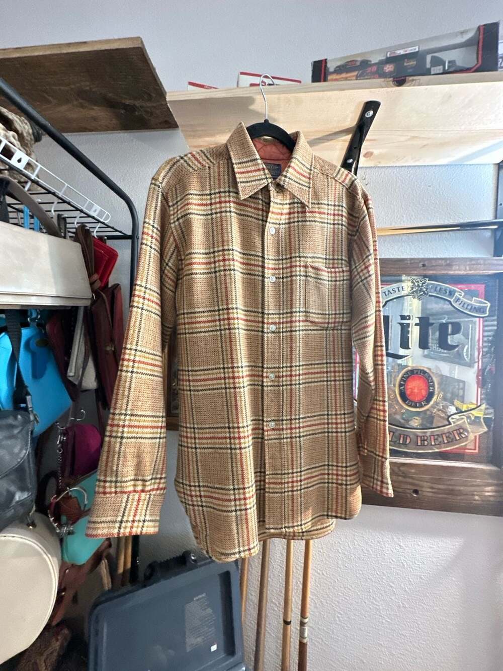 Vintage Pendleton 100% Virgin Wool Plaid Board Shirt Jacket size Medium
